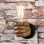 Wall Light | Fist-Shaped Sculptural Resin & Iron