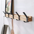 Wall-Mounted Coat Rack with Movable Double Hooks