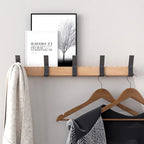 Wall-Mounted Coat Rack with Movable Double Hooks
