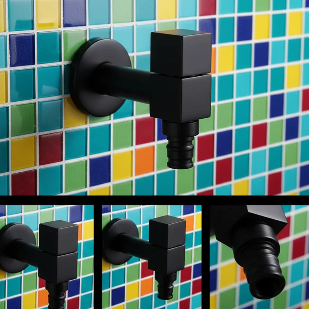 Wall-Mounted Faucet | Matte Black & Solid Brass | G1/2 Connection