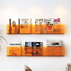 Wall-Mounted Magazine Shelf | Floating Clear Acrylic | S/M/L