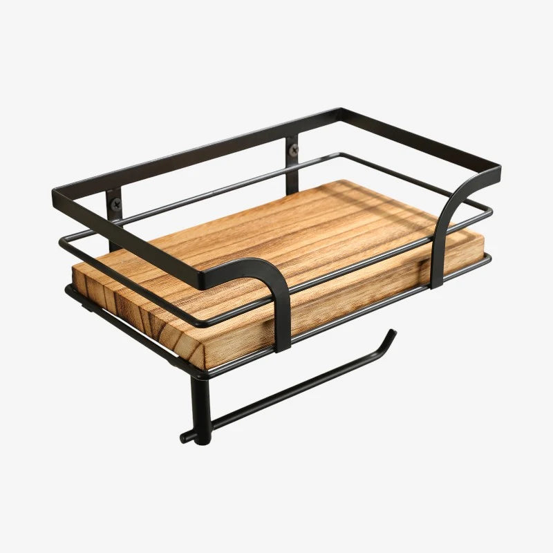 Wall-Mounted Shelf | Built-In Paper Holder & Space-Saving