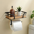 Wall-Mounted Shelf | Built-In Paper Holder & Space-Saving