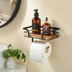 Wall-Mounted Shelf | Built-In Paper Holder & Space-Saving