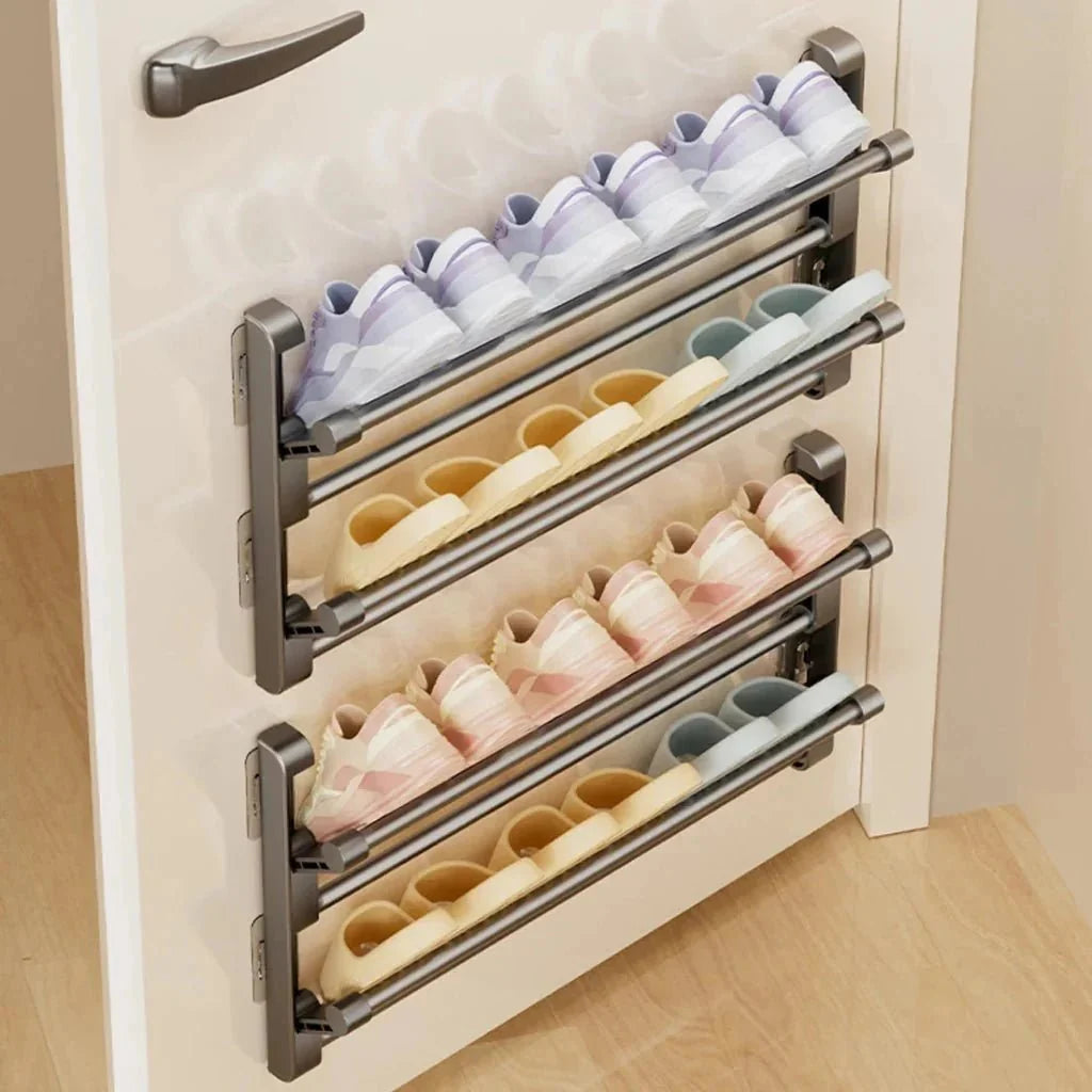 Wall-Mounted Shoe Rack | Integrated Drainage & Space-Saving