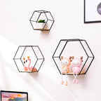 Wall Shelf | Hexagonal Gold Finish & Easy To Mount