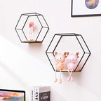 Wall Shelf | Hexagonal Gold Finish & Easy To Mount