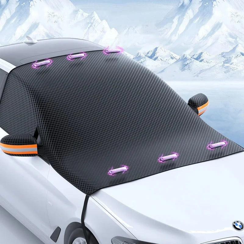 Windshield Snow Cover with Built-In Magnets