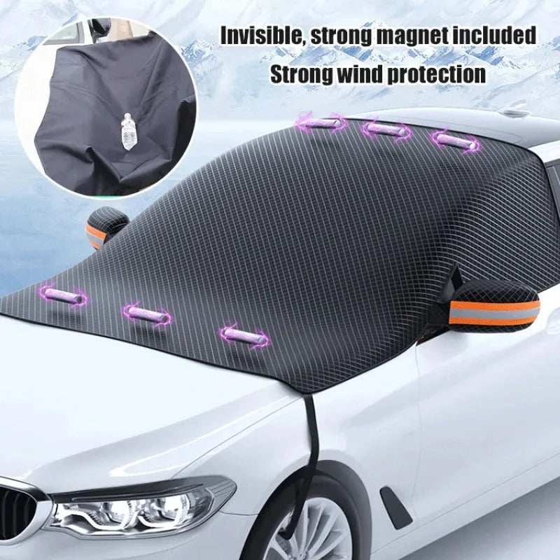 Windshield Snow Cover with Built-In Magnets