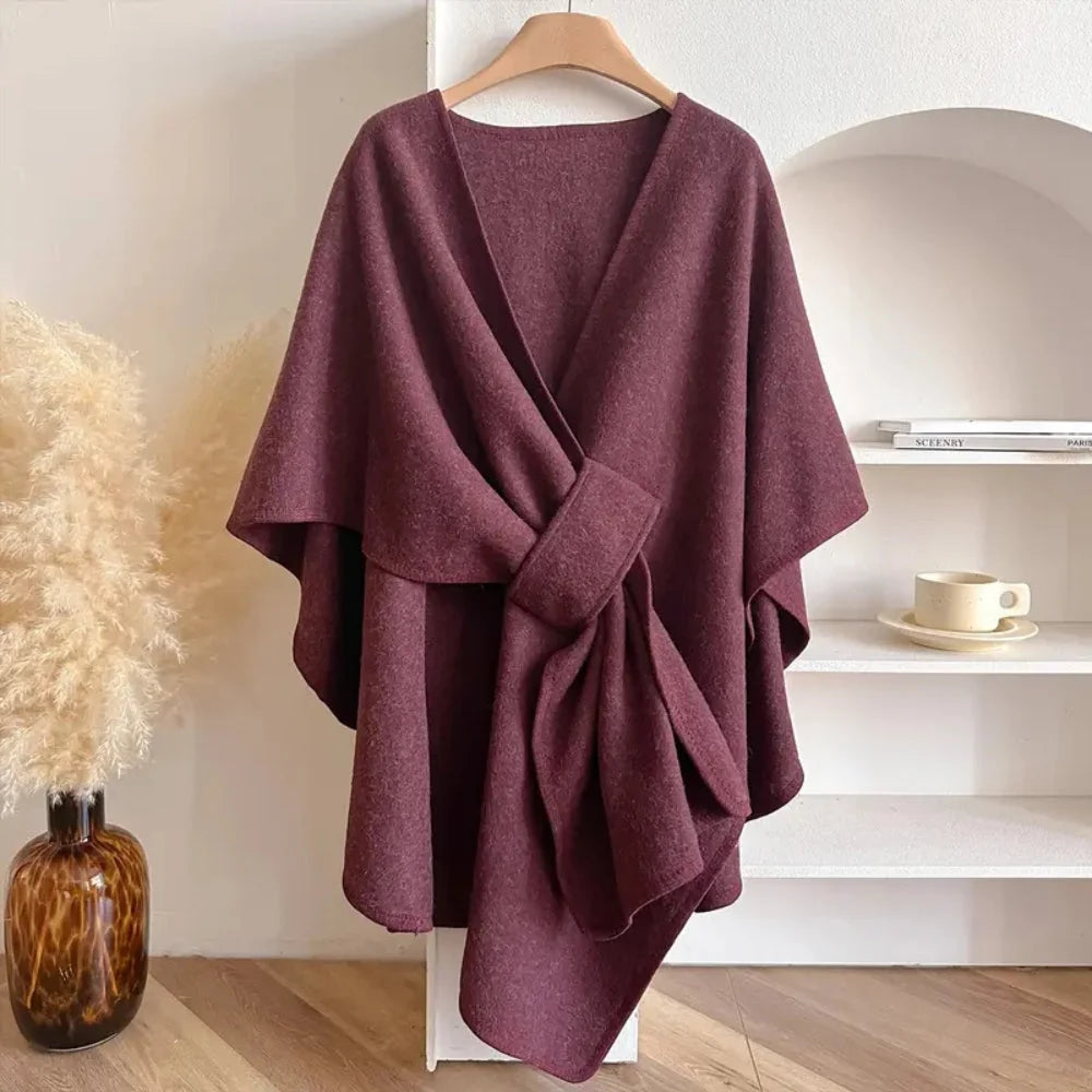 Women's Shawl Coat | Soft Acrylic Windproof & Insulating