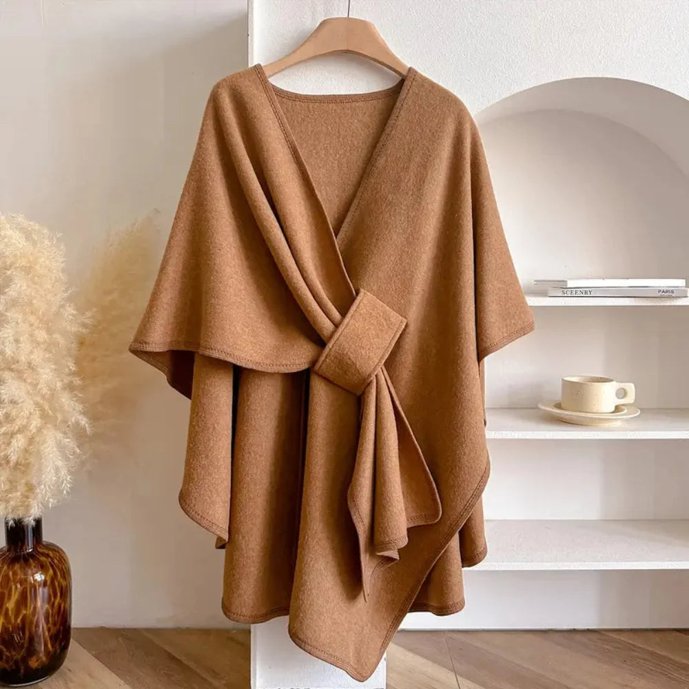 Women's Shawl Coat | Soft Acrylic Windproof & Insulating