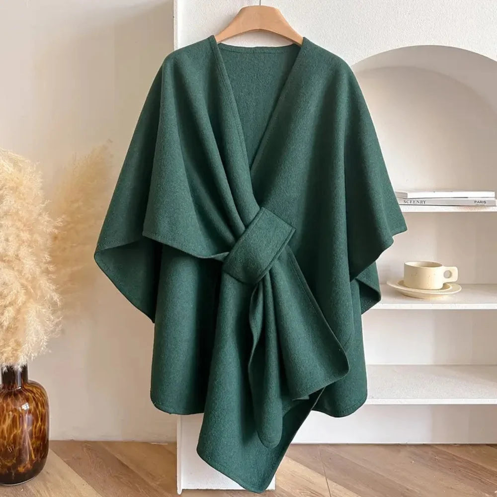 Women's Shawl Coat | Soft Acrylic Windproof & Insulating