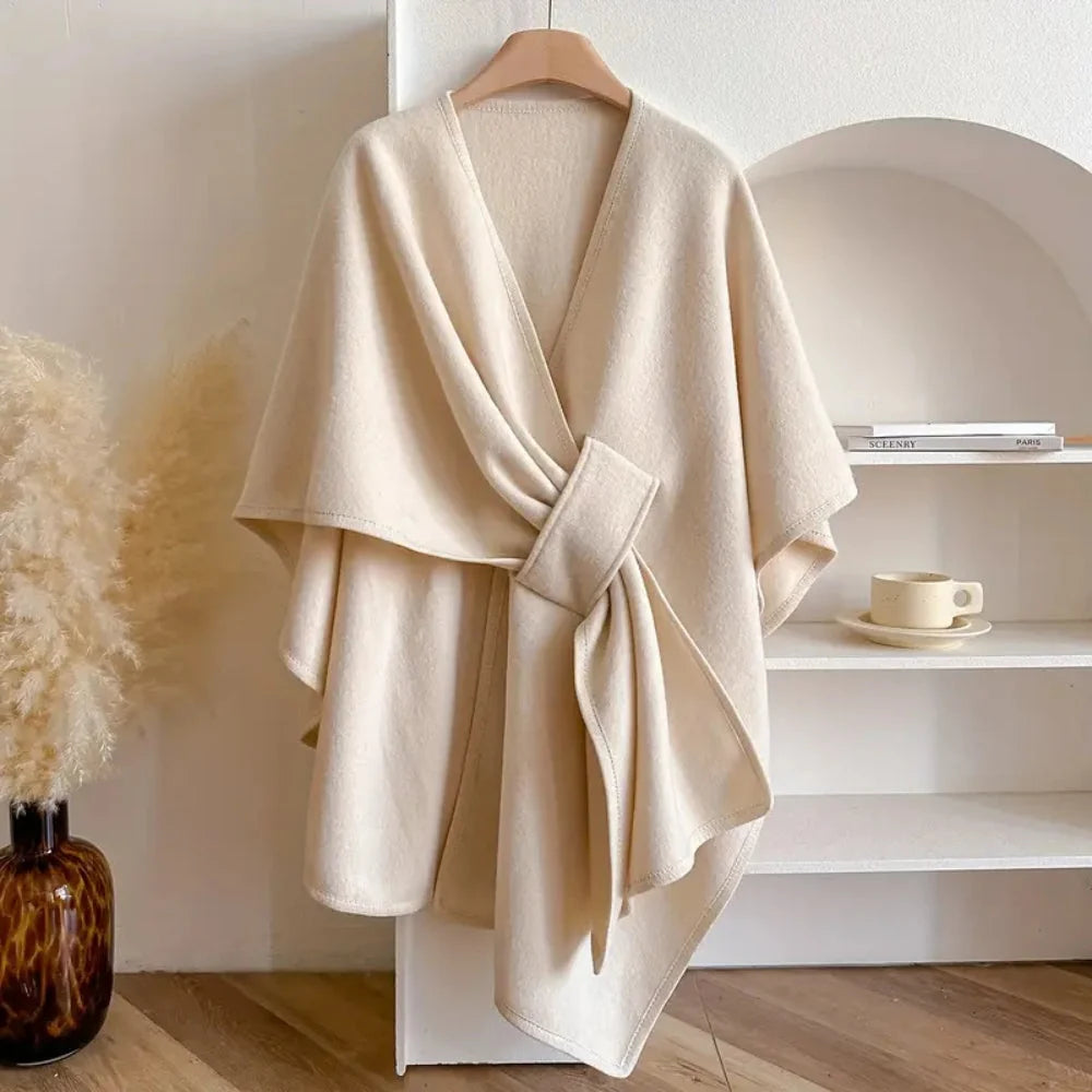 Women's Shawl Coat | Soft Acrylic Windproof & Insulating