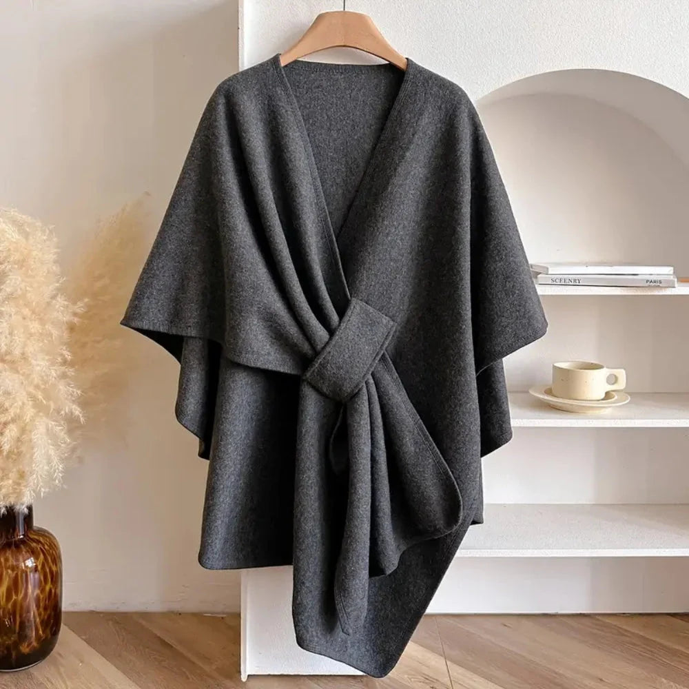 Women's Shawl Coat | Soft Acrylic Windproof & Insulating
