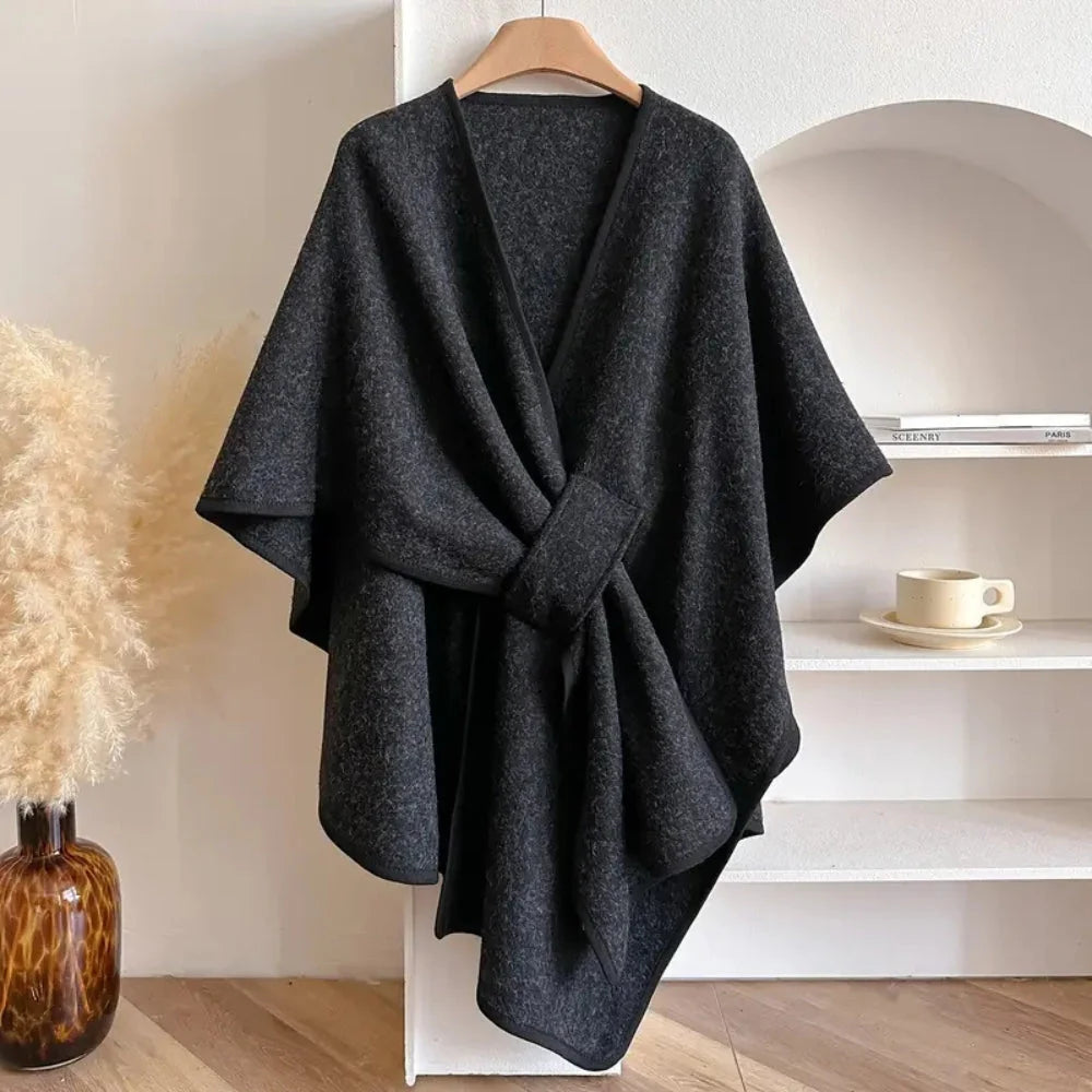 Women's Shawl Coat | Soft Acrylic Windproof & Insulating