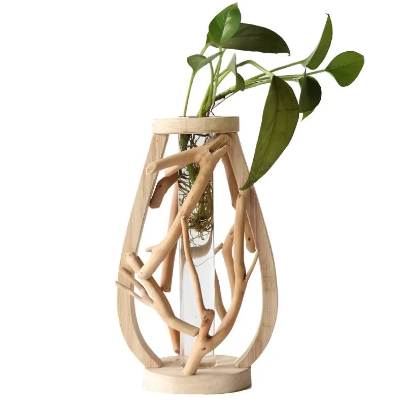 Wooden Vase | Branch-Inspired Bamboo & Wood